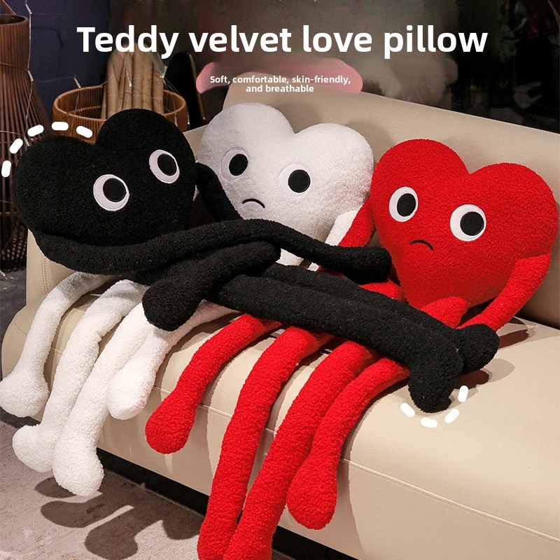 Home Office Cozy - Bantal Plush Bentuk Hati dengan Lengan