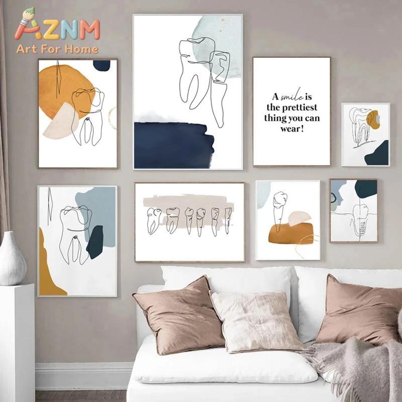 Home Office Quotes - AZNM Lukisan Kanvas Seni Garis Abstrak