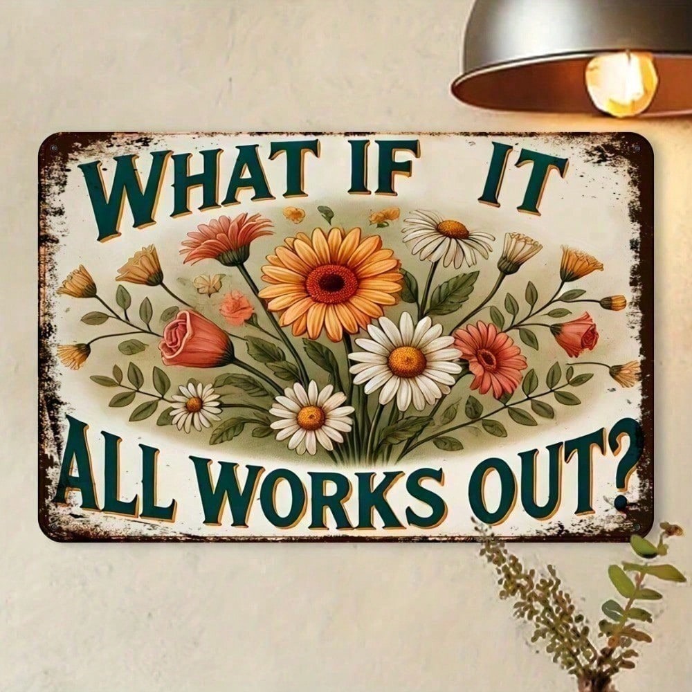 Home Office What Is It - Papan Logam Vintage Bermotif Bunga, Apa