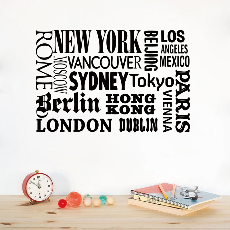 New York London stiker dinding - Home Office Quotes ulasan dan harga