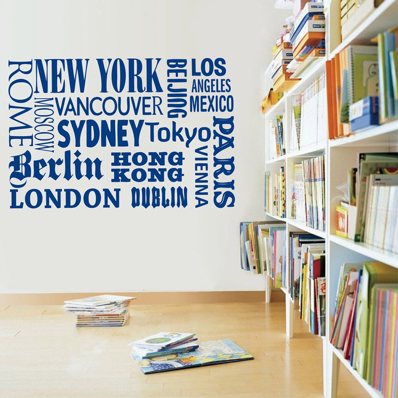 New York London stiker dinding - Home Office Quotes ulasan dan harga